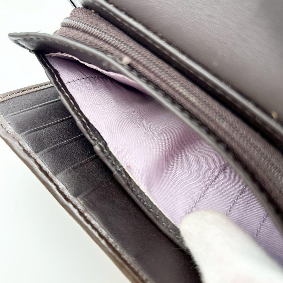 【超美品】COACH コーチ シグネチャー キャンバス 三つ折り財布 バックル