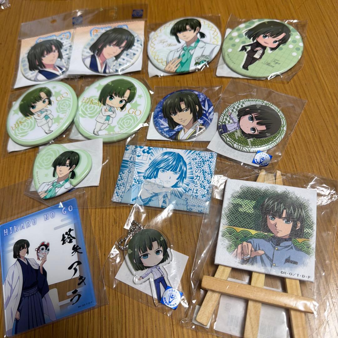 ヒカルの碁　塔矢アキラ　缶バッチ　スクエア　アクリルカード　セット　まとめ売り