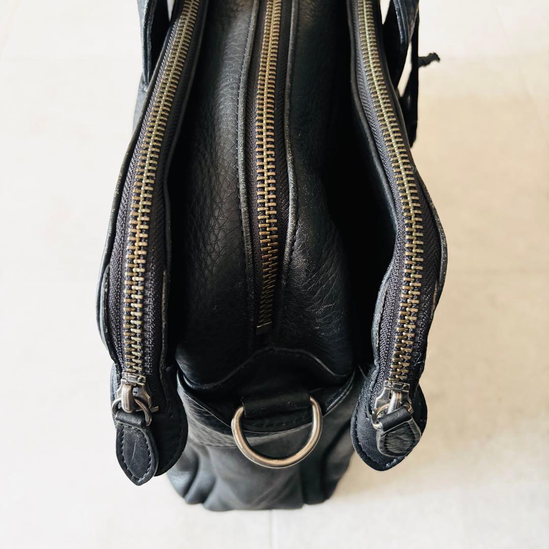 未使用級✨️ポーター オールレザー2wayブリーフケース 黒 シボ革 A4収納