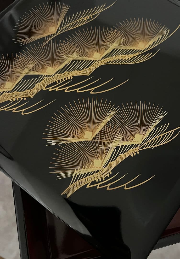 会津塗 三段重 天然木 松庵 お正月 未使用品 重箱