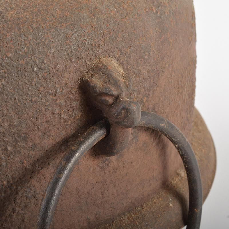 茶道具　人間国宝　釜師　角谷一圭作　浜松紋　真形釜　芦屋写　共箱　MR6331B