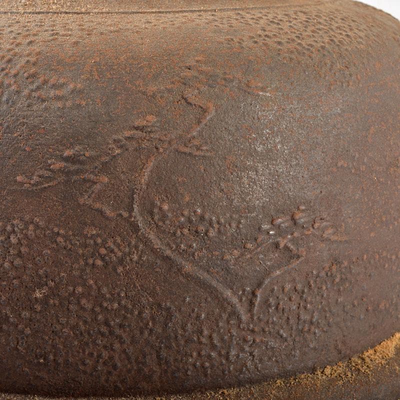 茶道具　人間国宝　釜師　角谷一圭作　浜松紋　真形釜　芦屋写　共箱　MR6331B