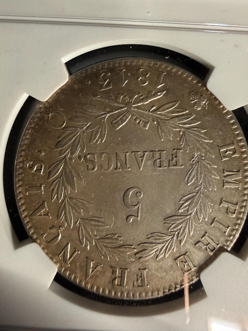 NGC AU DETAILS 1813Q フランス 5フラン ナポレオン 銀貨