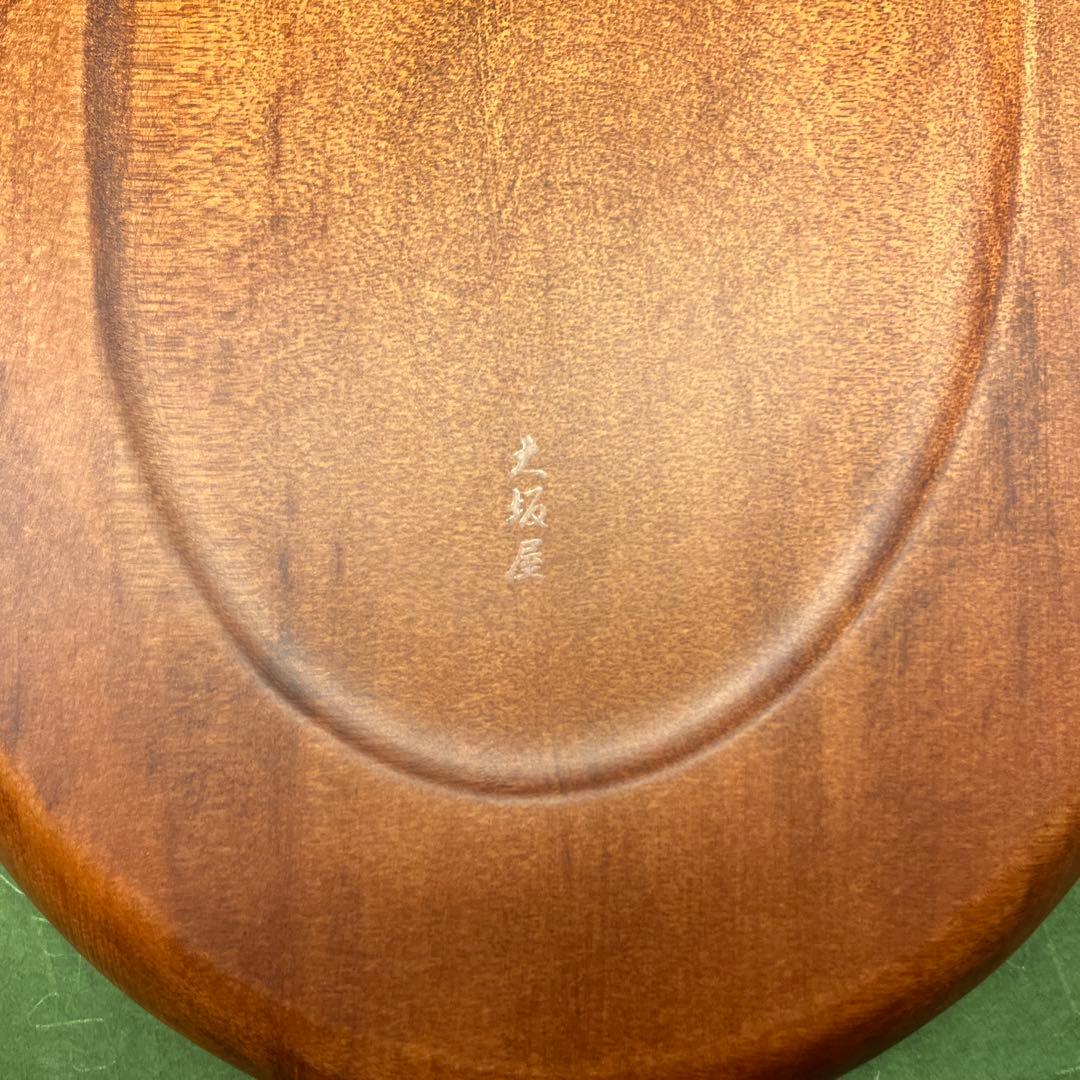 大坂屋家具店 軽井沢彫り　木製楕円形盆 花模様