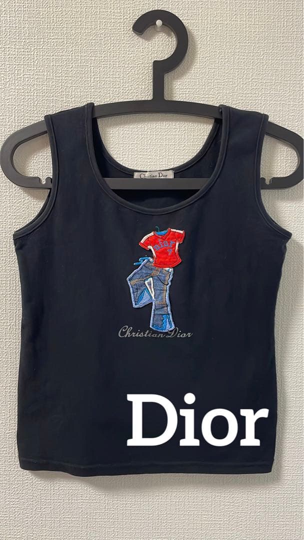 希少【美品】Dior クリスチャンディオール トップス タンクトップ 刺繍