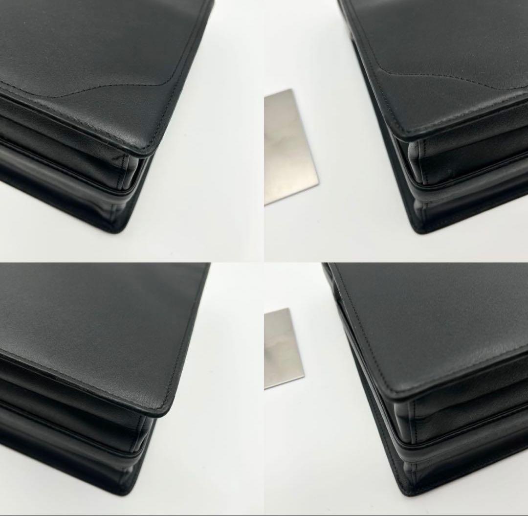 美品✨ アクアスキュータム ダレスバッグ クラブチェック レザー ブラック 鍵