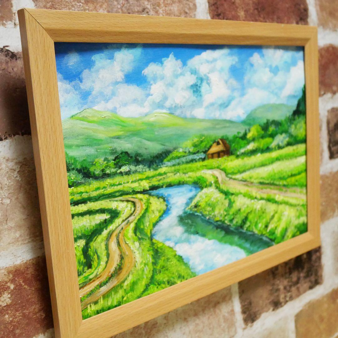 油絵 絵画 【田舎風景】