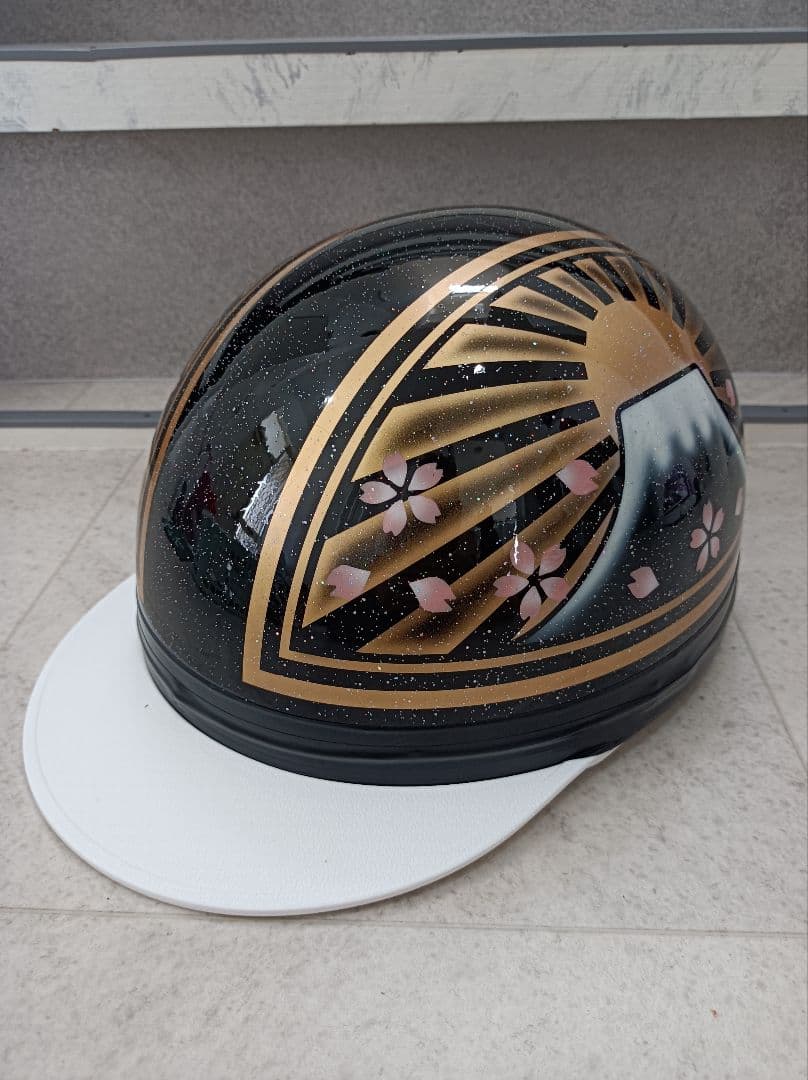 カスタムコルク半　黒金富士日章　七色ラメ