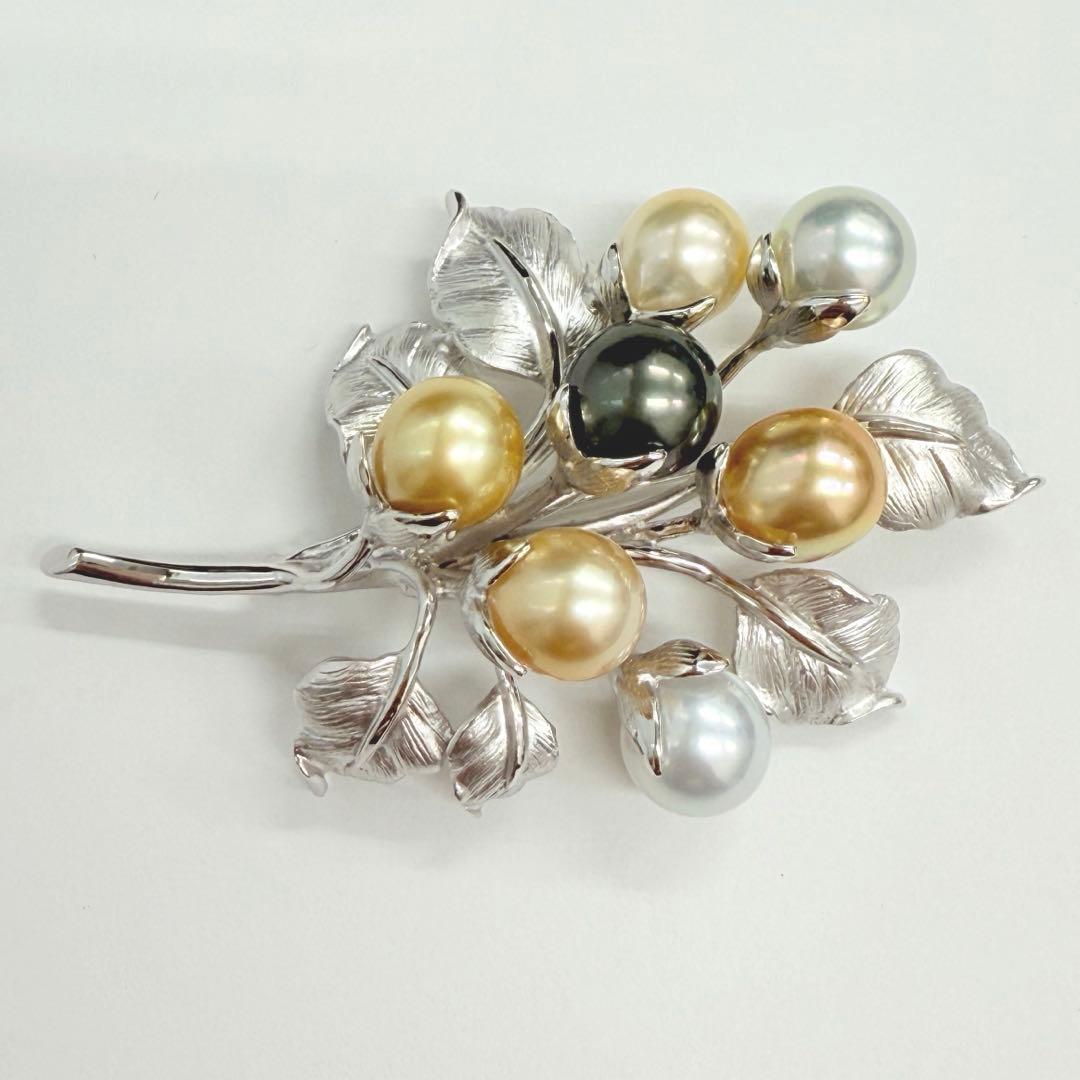 SVマルチカラーパールブローチ　パール約9.5mm