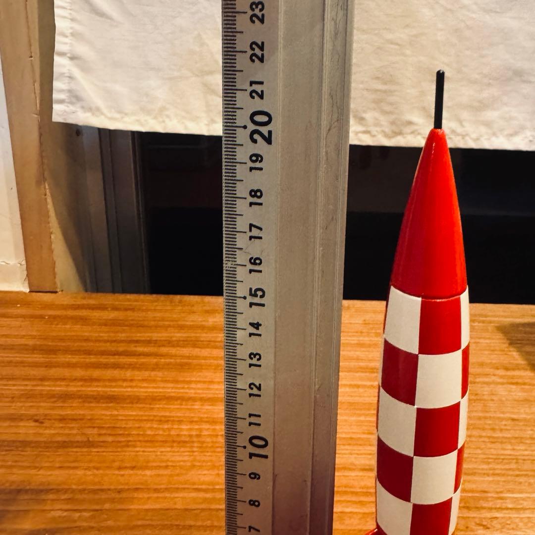 【新品】タンタンの冒険 TINTIN ロケット 22cm 希少 木製