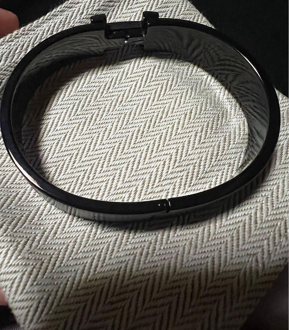 HERMES エルメス エナメルブレスレット クリックHH ソー・ブラック T4