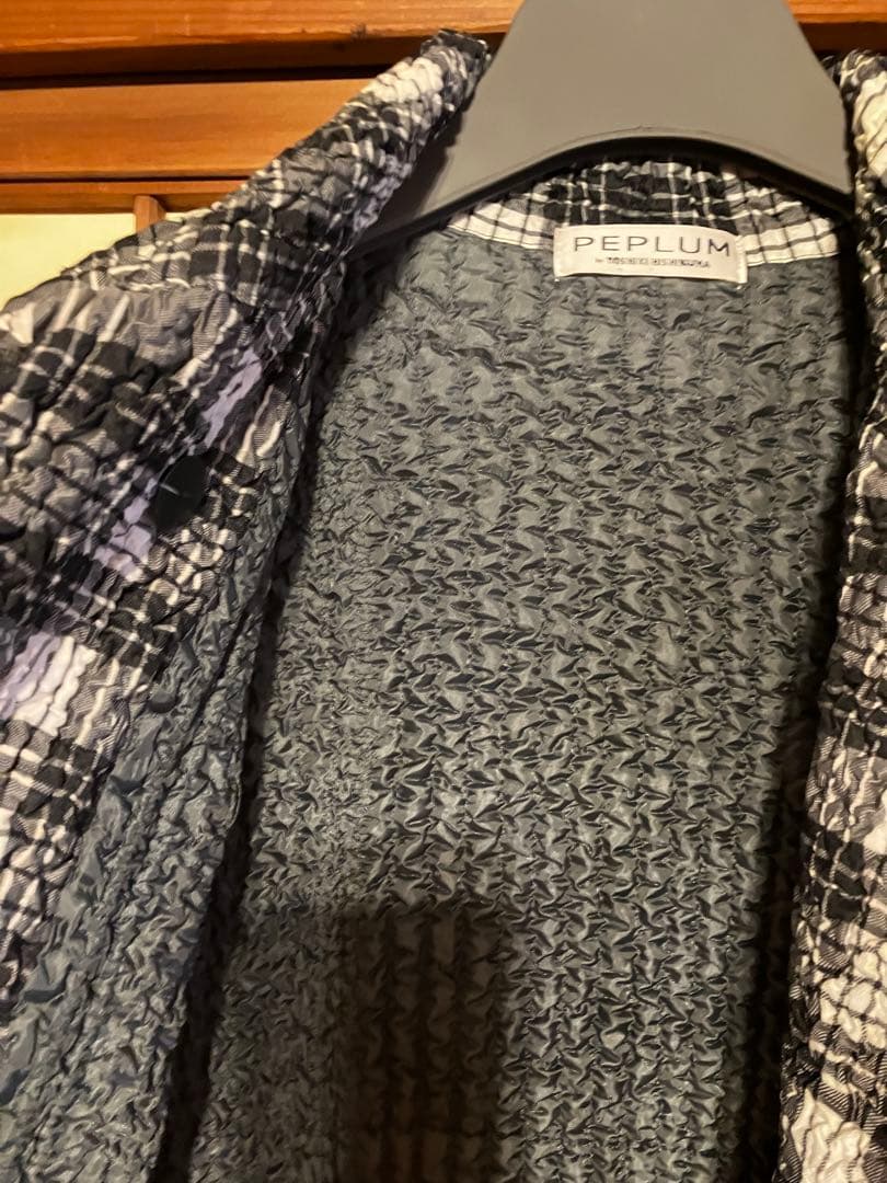 PEPLUM ヨシキヒシヌマ　黒白ギンガムチェックコート