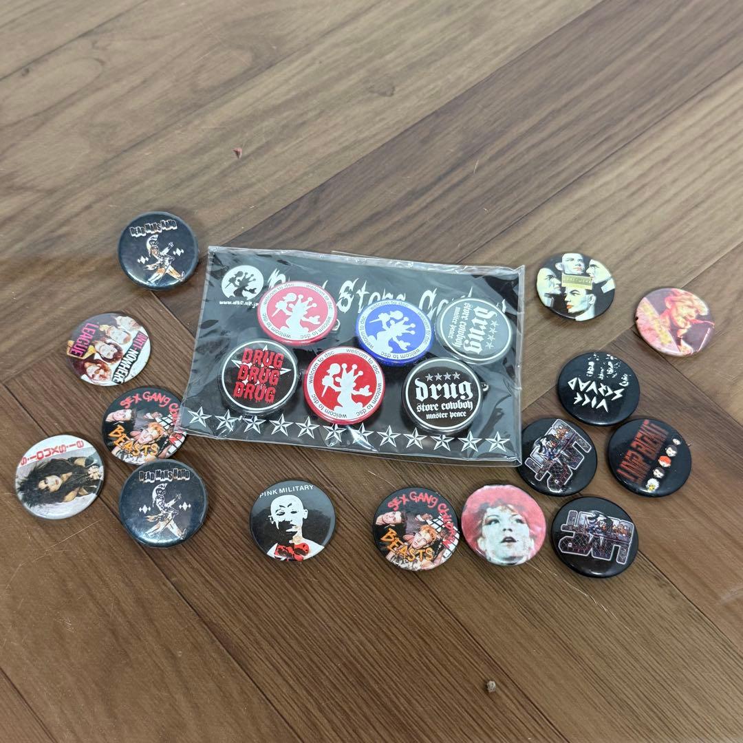 ミニ 缶バッジ ロック パンク 洋楽 海外 ピン まとめ 80年代 ヴィンテージ