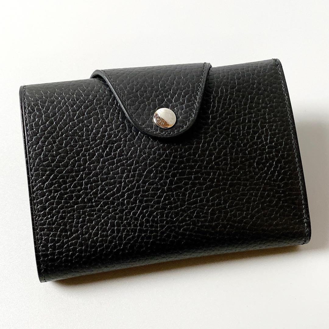 HERMES / イリアードコンパクト W刻印 二つ折り財布 ブラック
