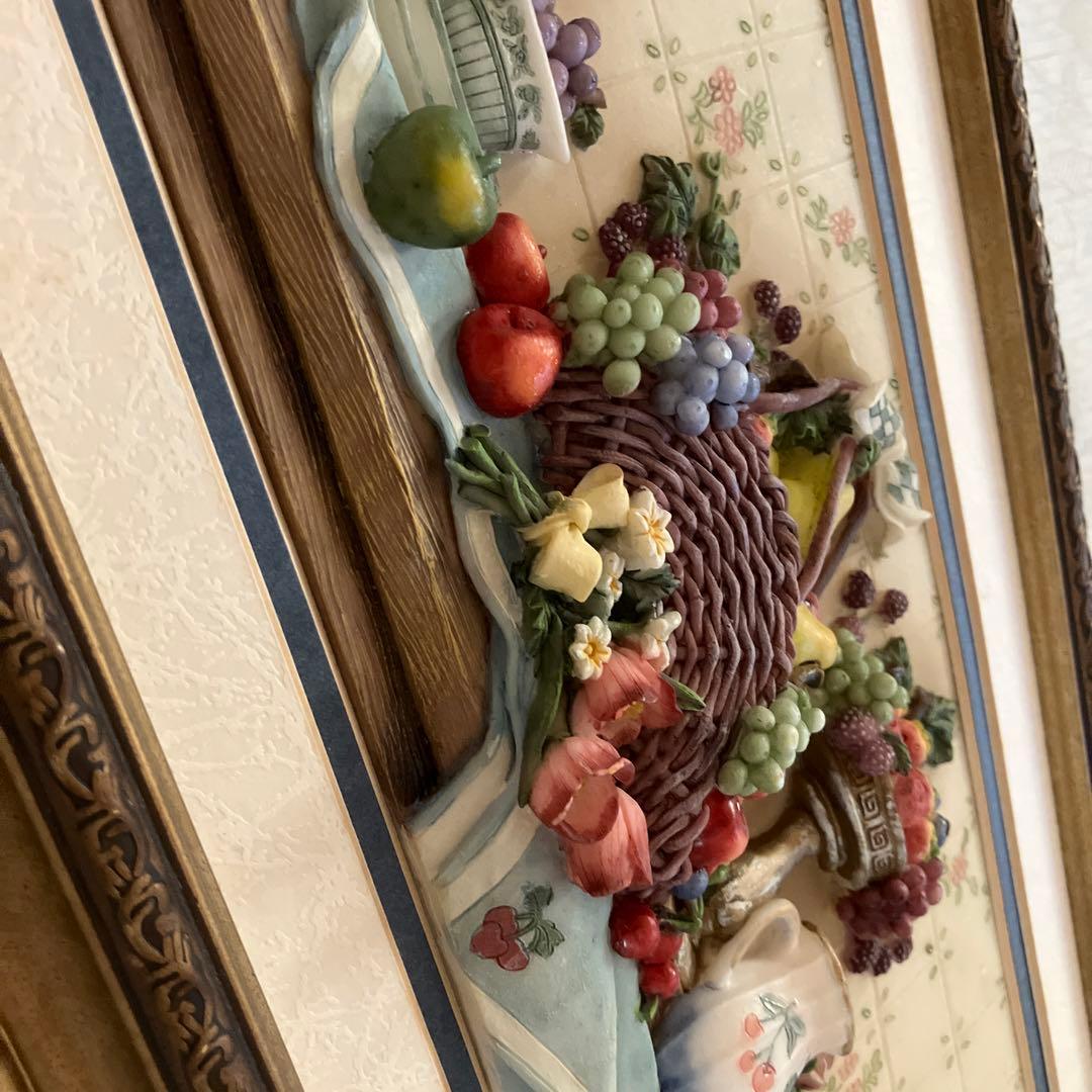 立体樹脂絵　インテリア　アンティーク 木製額