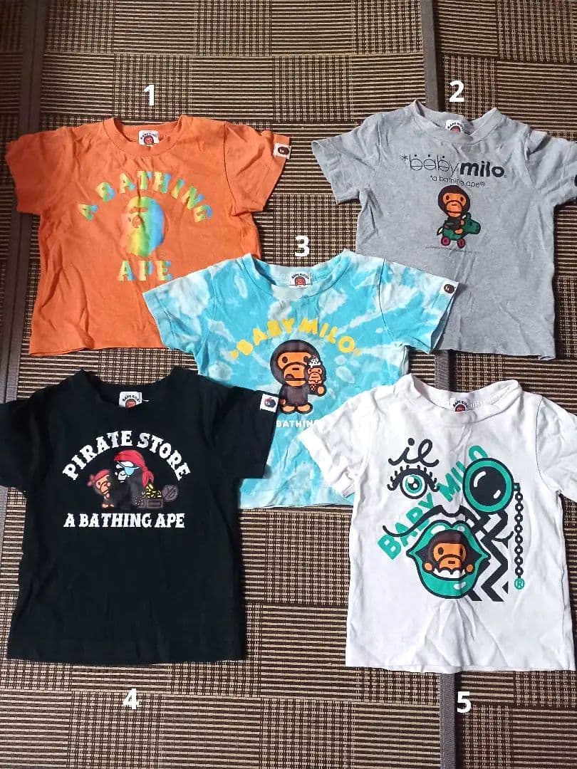 エイプTシャツ五点セット☆size90☆バラ売り可能です☆番号指定して下さい☆