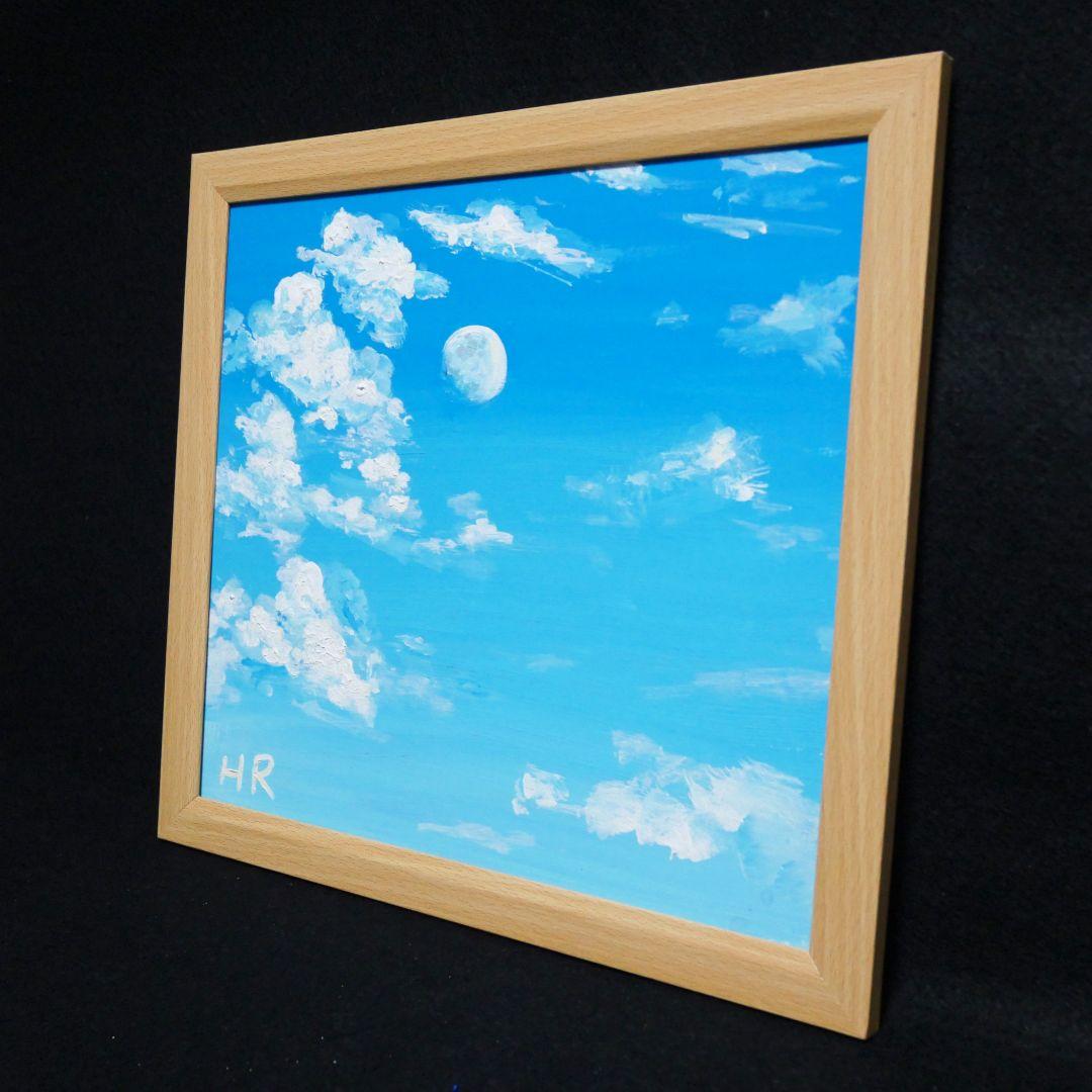 油絵 絵画【真昼の月】