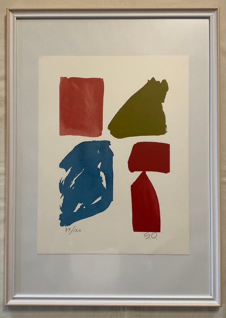 ● 大沢 昌助　四つの仲間　リトグラフ　サイン ED フレーム入