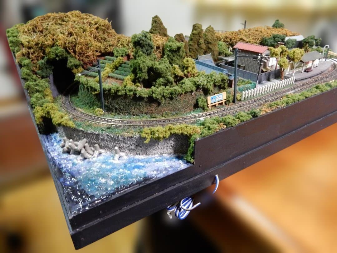 Nゲージジオラマ　海岸の田舎町風景