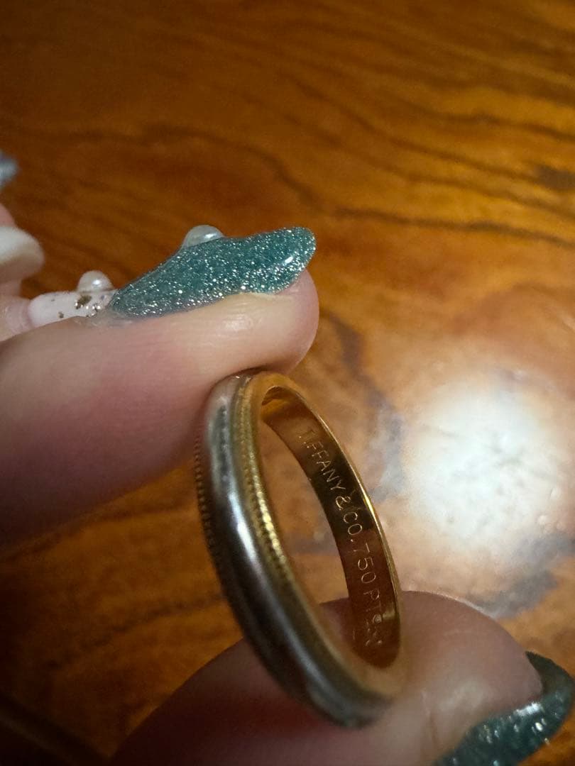 Tiffany リング　750（K18）　PT950