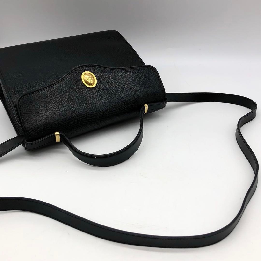 ✨美品✨ディオール ハンドバッグ 2way オーバル ロゴ ゴールド金具 レザー