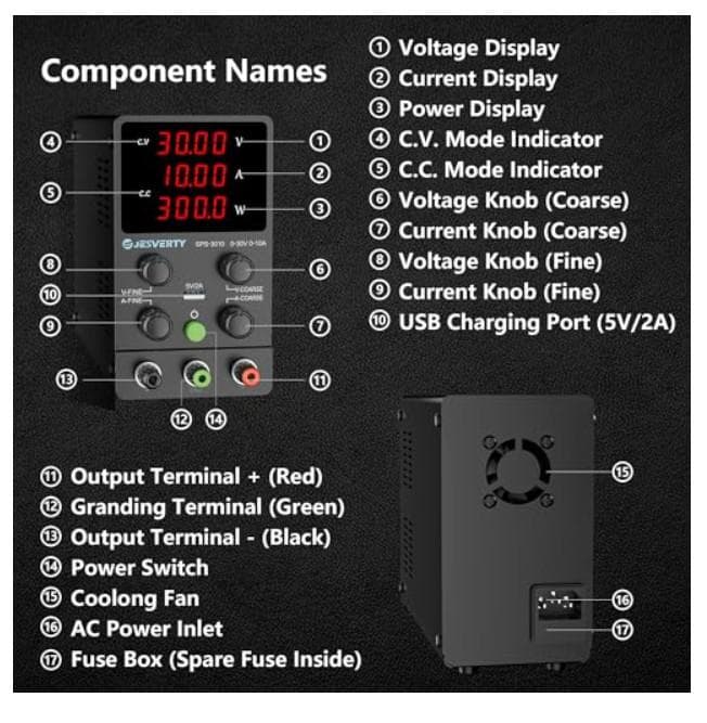 直流安定化電源新型SPS-3010M(30V/10A) 0-10A電圧電流可変