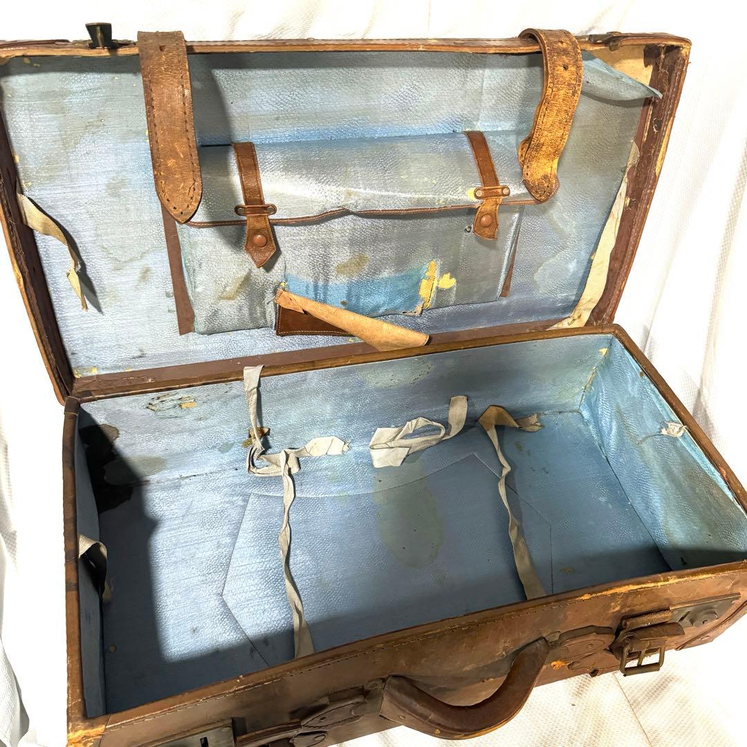 値下済【希少】ヴィンテージ レザートランク アンティーク雑貨 リアルヴィンテージ