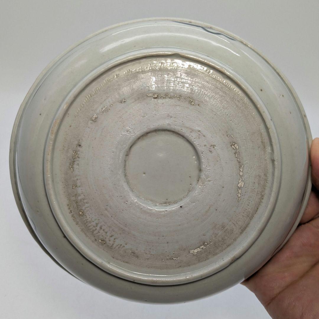 江戸末期 古伊万里 くらわんか皿 染付山水図 食器 有田焼 伊万里焼 中鉢 小鉢