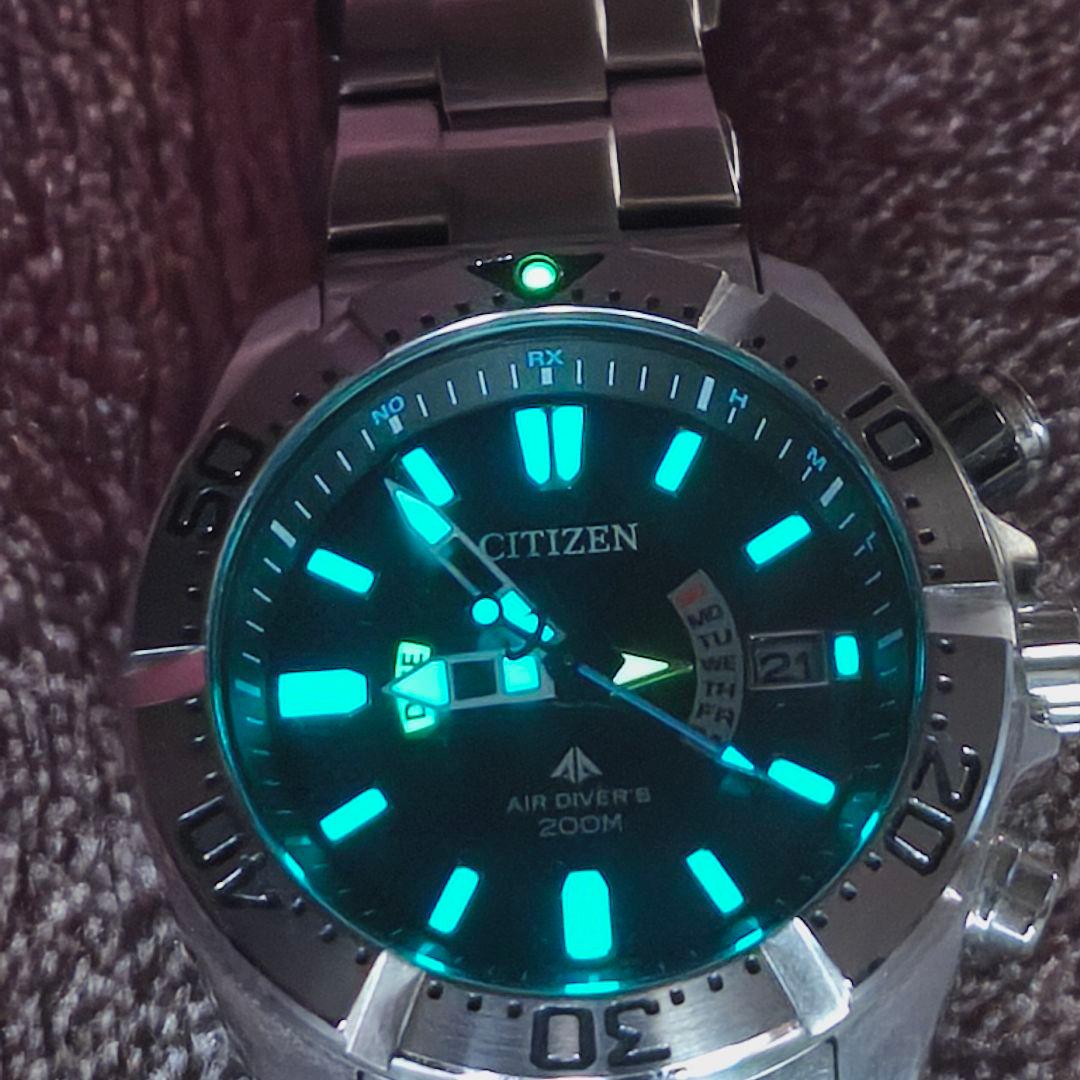 【美品】シチズン プロマスター ダイバーズ エコドライブ 電波時計 H112