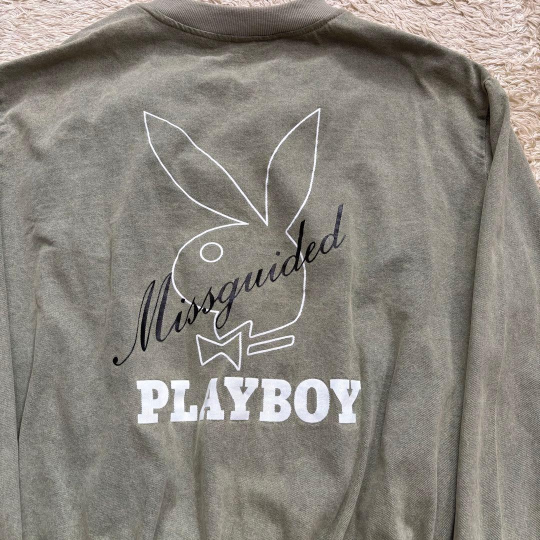 Missguided x Playboy セージ　ヴィンテージロゴ　ジャケット
