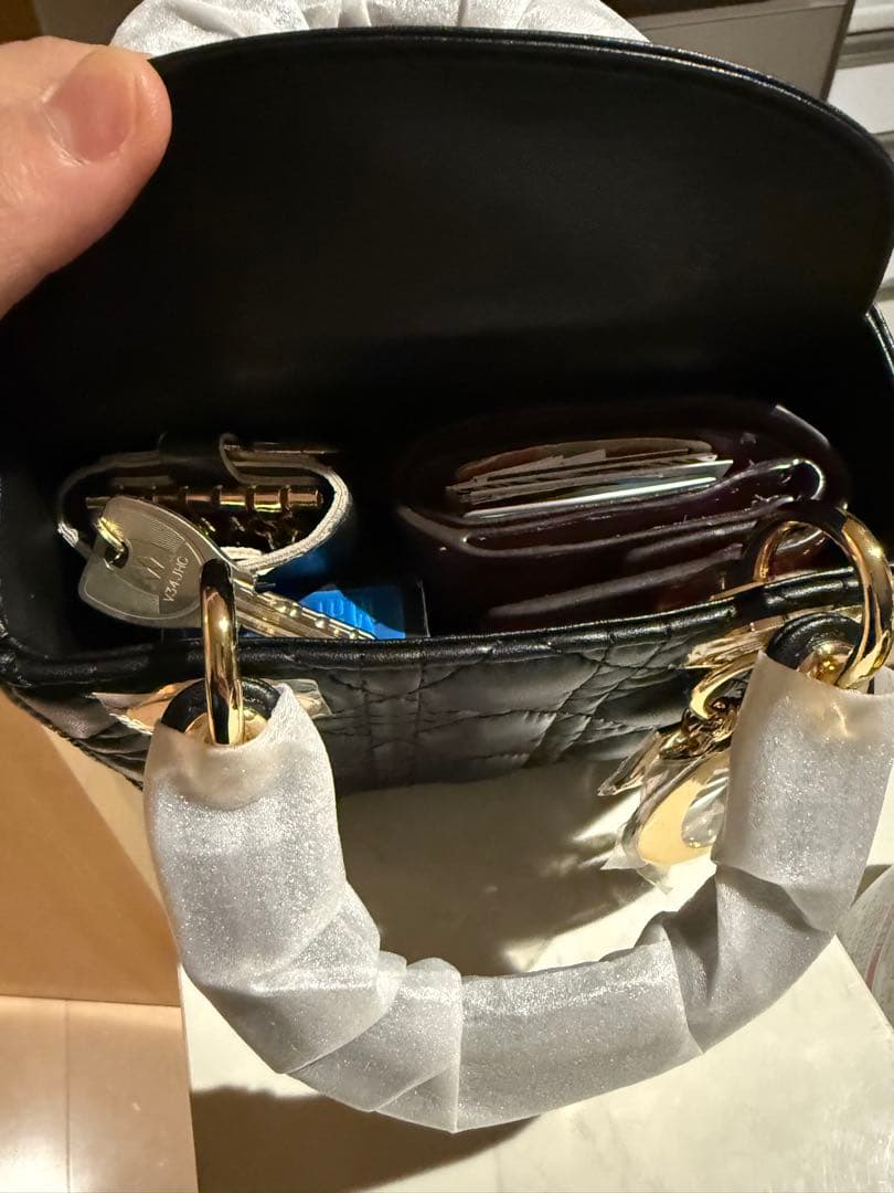 ブラック キルティング ハンドバッグ