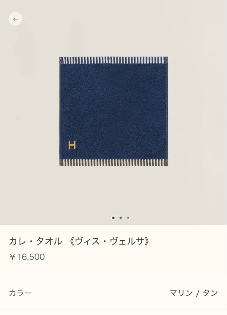 Hermès カレ・タオル 《ヴィス・ヴェルサ》　２枚セット