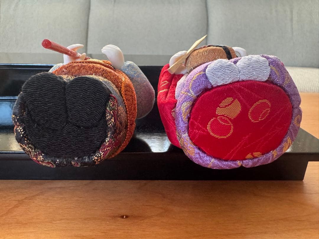 縁起物、新年/正月飾り◆木目込人形「七福神」7体＋ひな壇、金屏風、名前札 セット