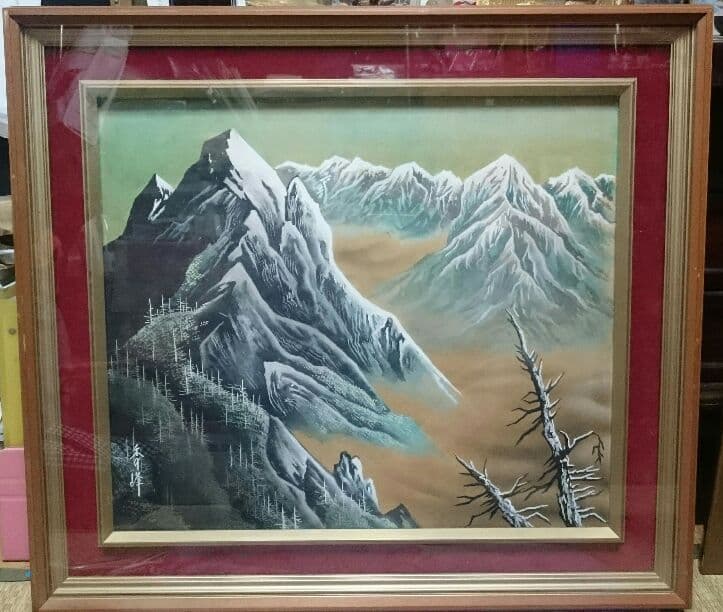 夕焼けの槍ヶ岳 (木村秀峰画伯)