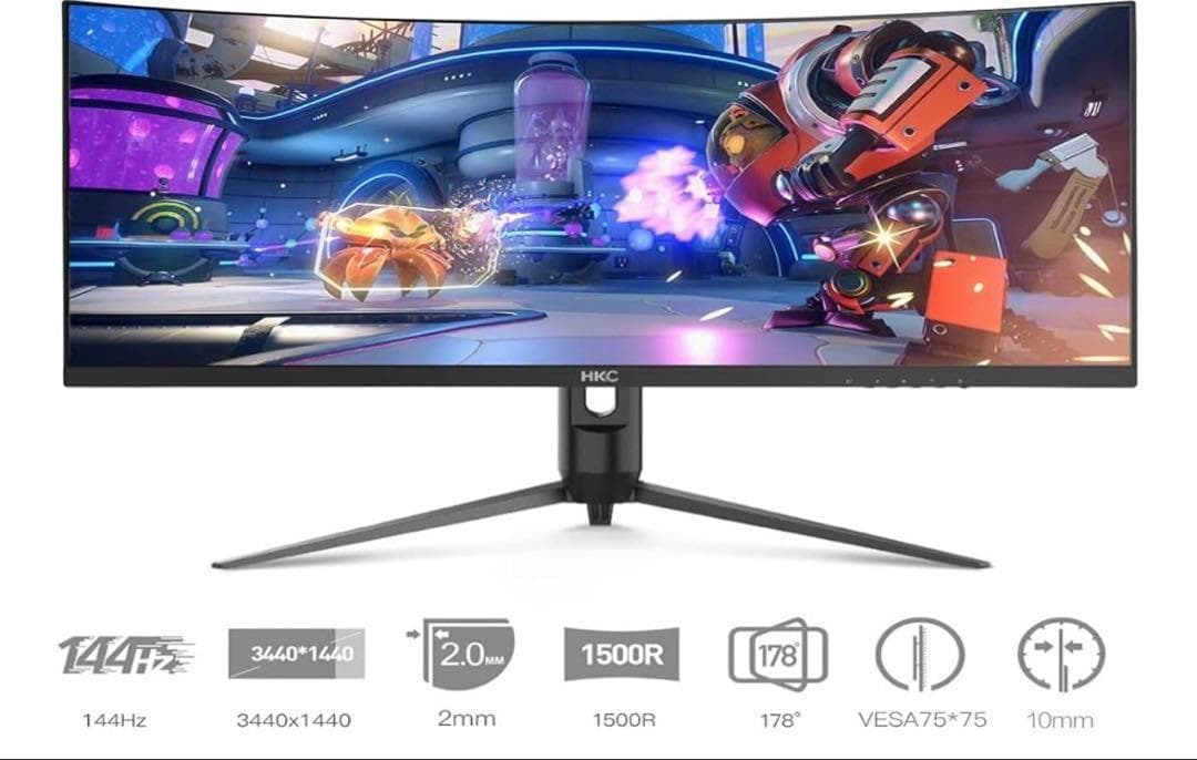 【お盆セール】HKC超湾曲ゲーミングモニター34インチTG34C3U 美品
