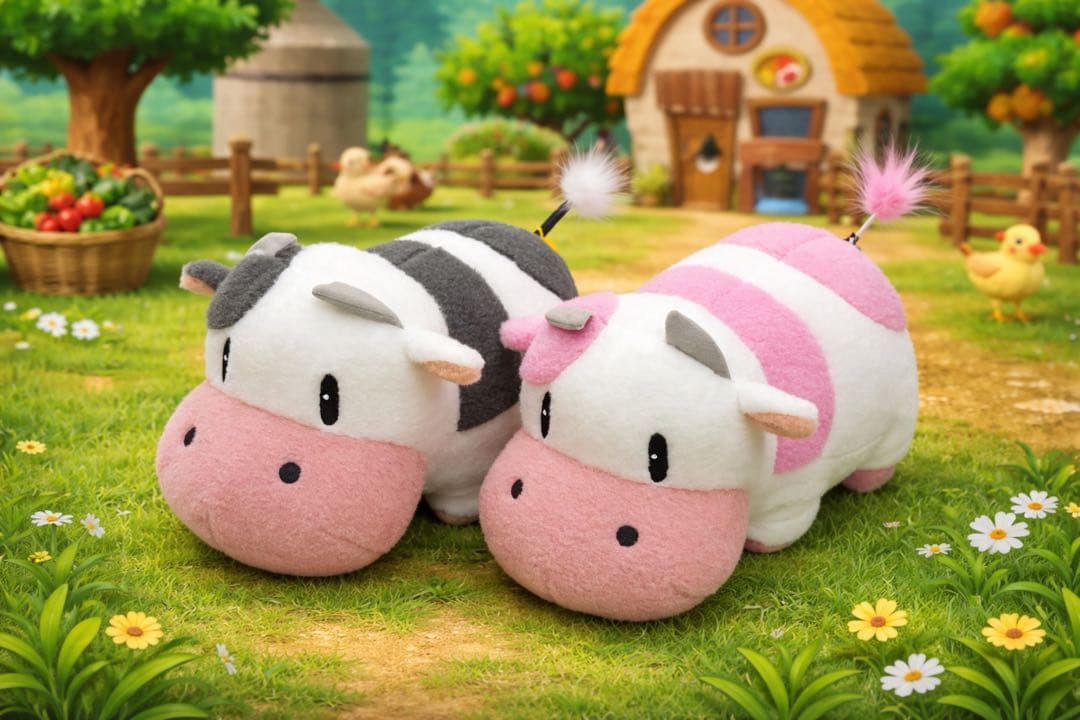 牧場物語 ふわふわウシさん ぬいぐるみ BIG 2体セット 約29cm