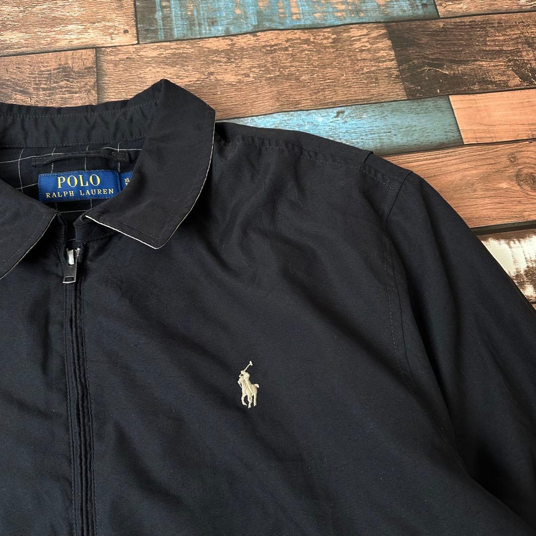 1*1様 極美品　ポロ　ラルフローレン　刺繍ロゴ　スイングトップ　ブラック　黒
