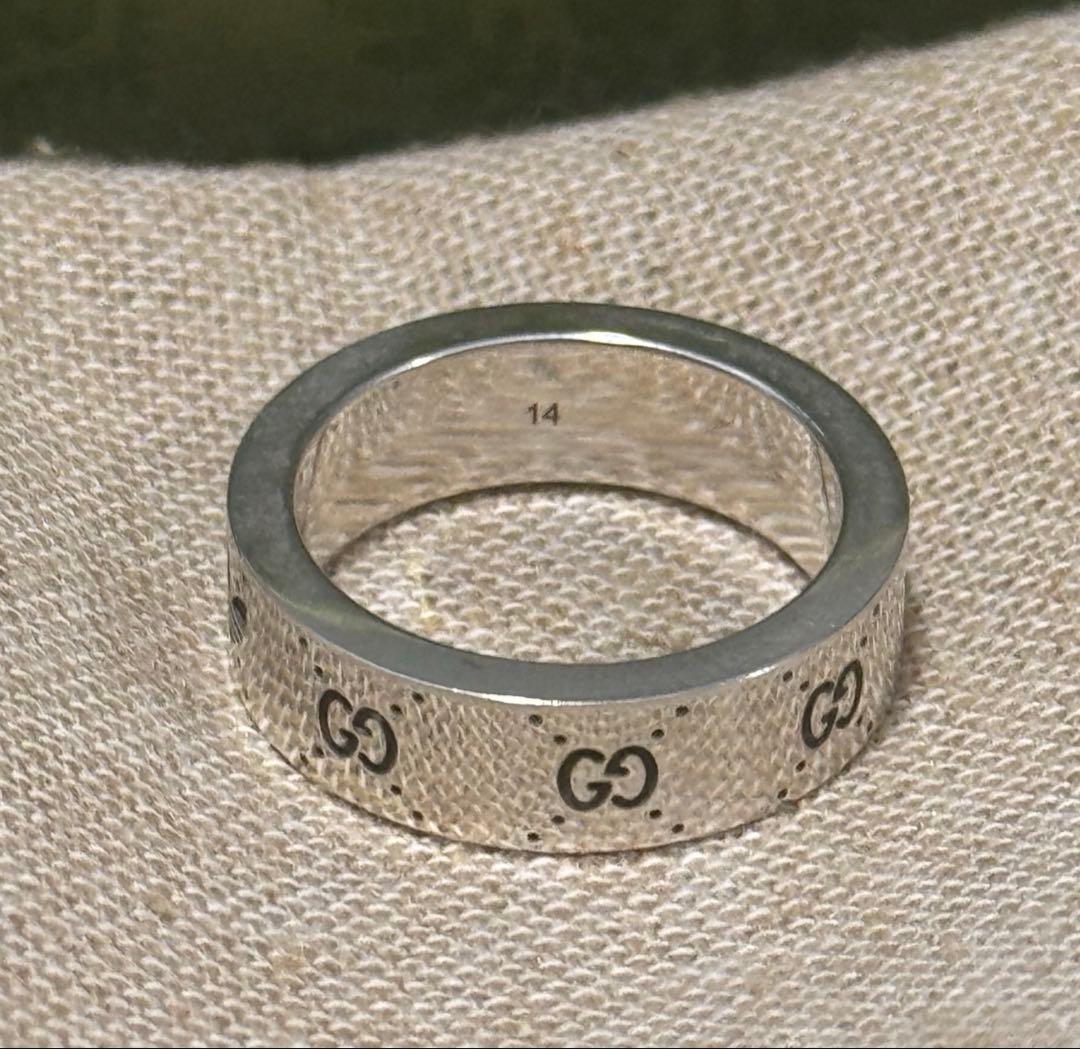 GUCCI ADIDAS コラボ リング 925 GG サイズ：14 シルバー