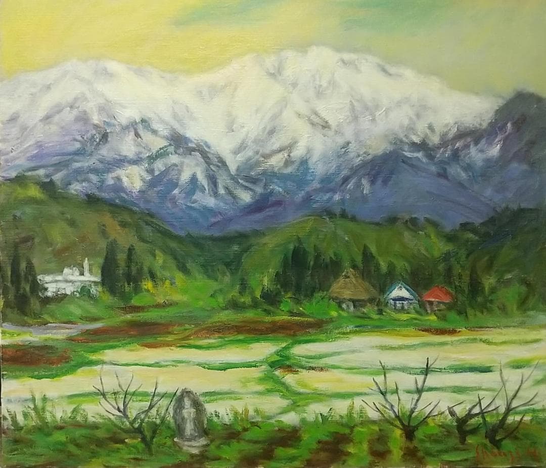 「蔵王山麓」F10 油絵 絵画