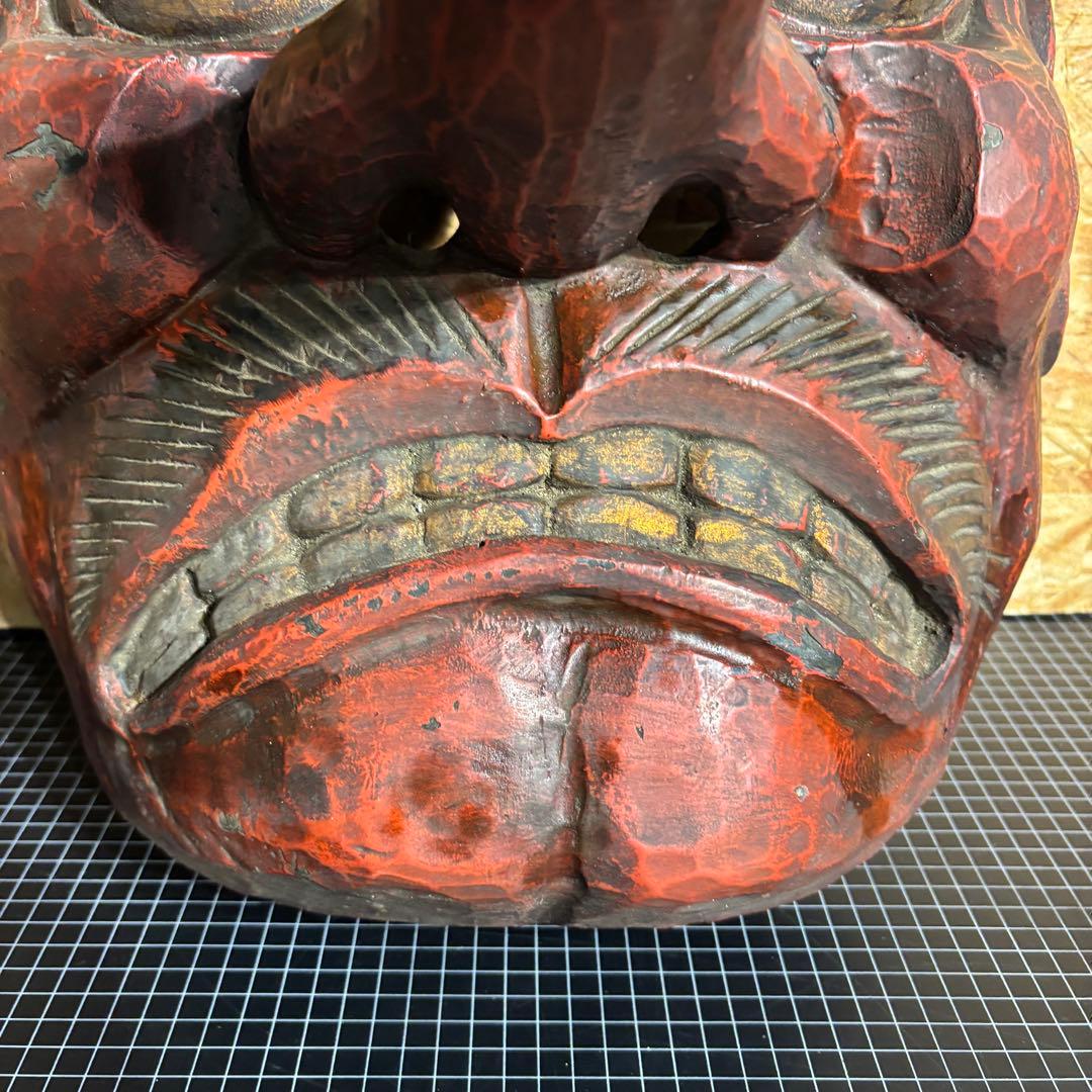 特大　お面　天狗　鬼面　壁掛け　置物