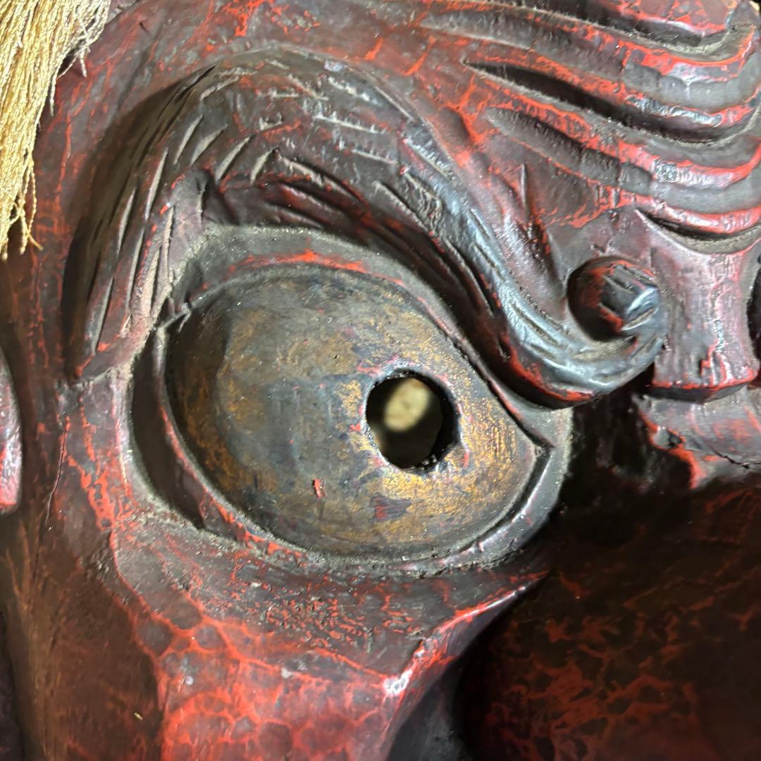 特大　お面　天狗　鬼面　壁掛け　置物