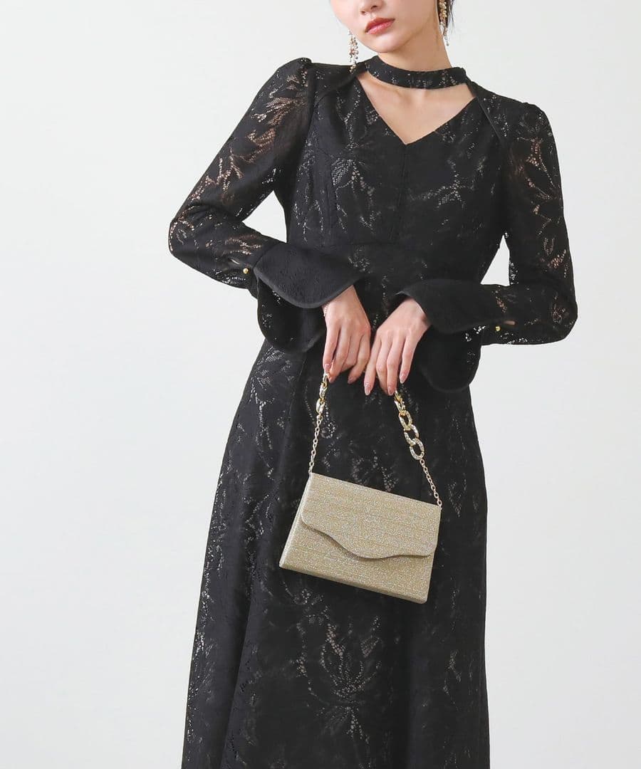 kanaレース バックオープン ティアドロップ ワンピース ドレス Sサイズ