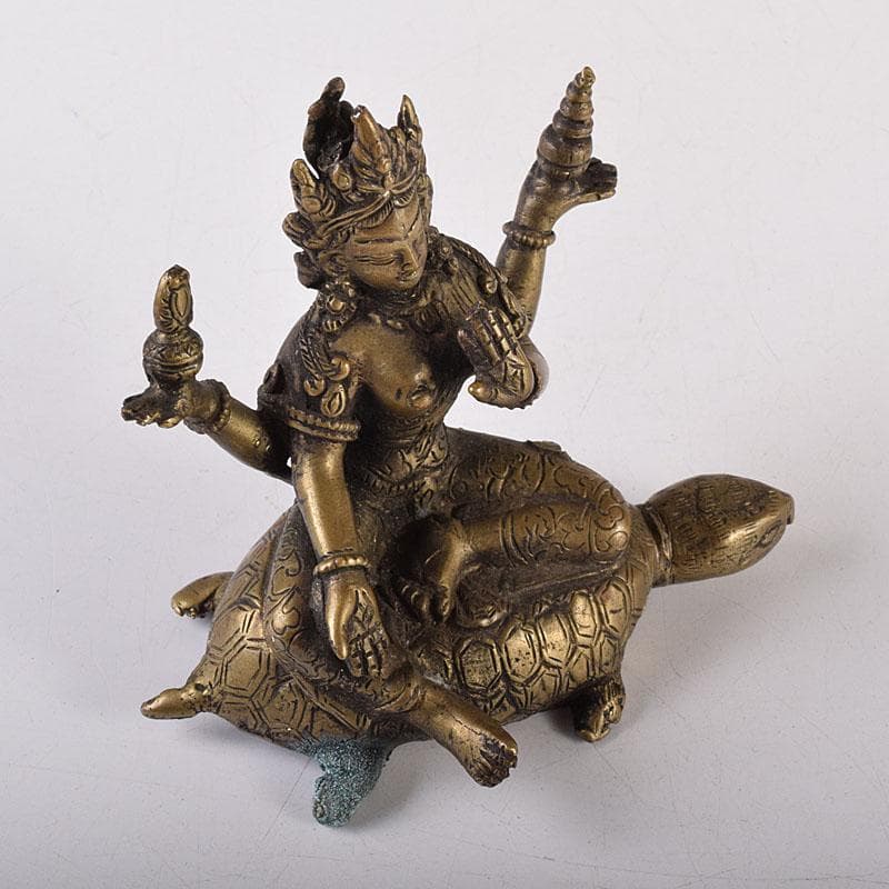 仏教美術　古銅鍍金　ヒンドゥー教　亀に乗るシヴァ神像　仏像　置物　V　7906