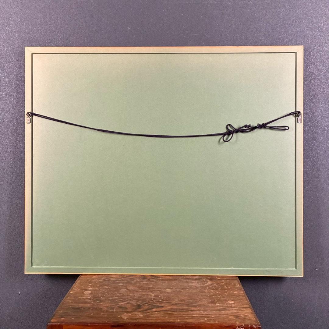 美品 秋山巌「お山のみほとけ」木版画 1983年 直筆サイン・落款有 額縁