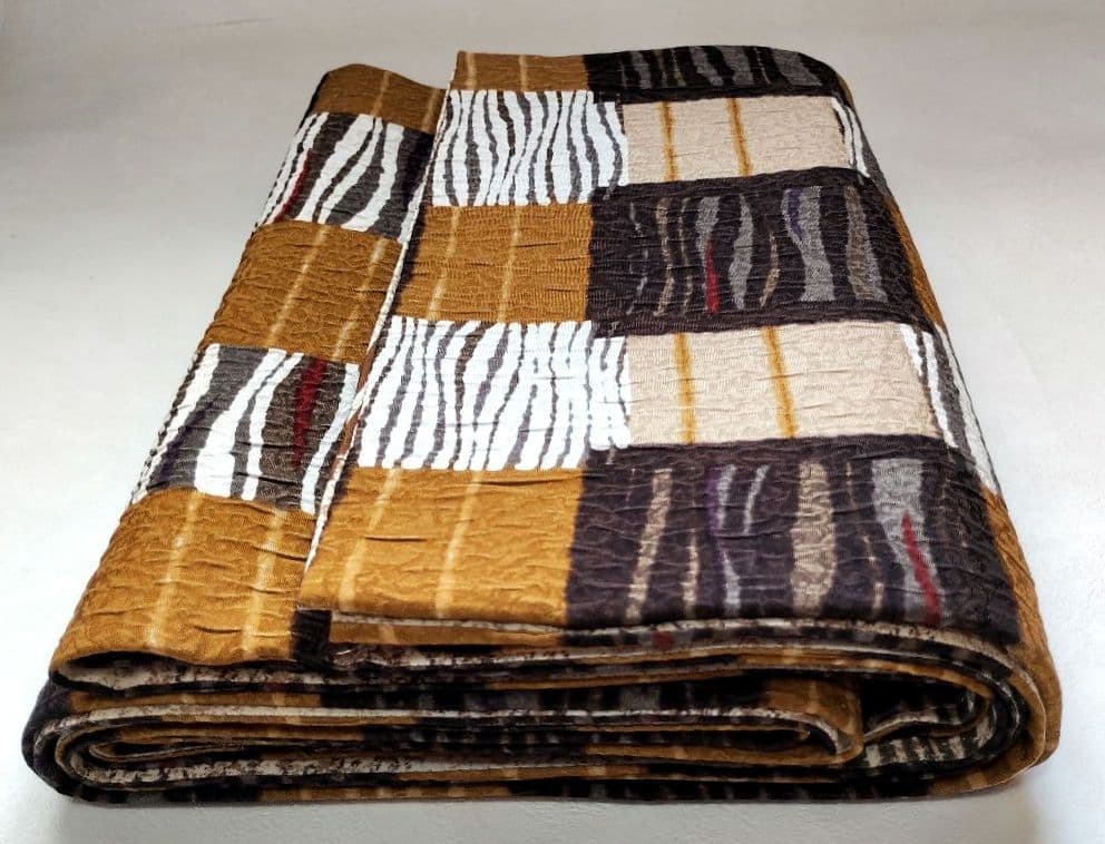 両面全通柄袋帯 市松 リバーシブル