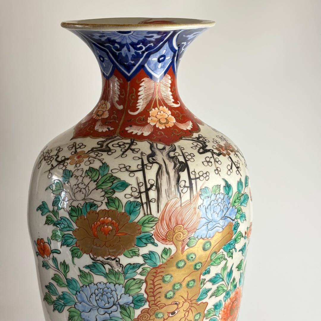 伊万里 色絵 金彩 染付 高さ約56cm 花瓶 花生 飾壷 飾瓶