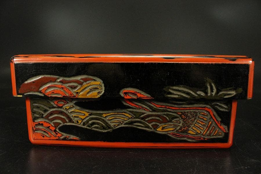 茶道具 漆刻 菓子器 蓋物(ZE570)