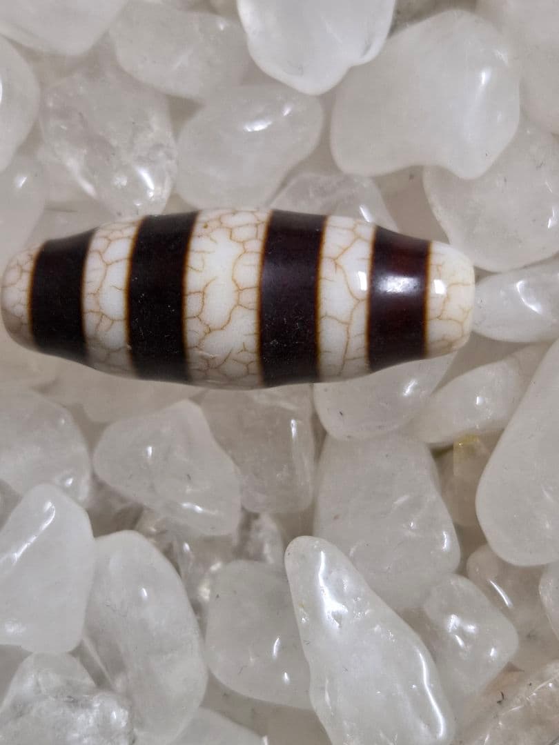 043　天珠４点セット！線珠　蓮花　黄龍眼　日月星　dzibeads！