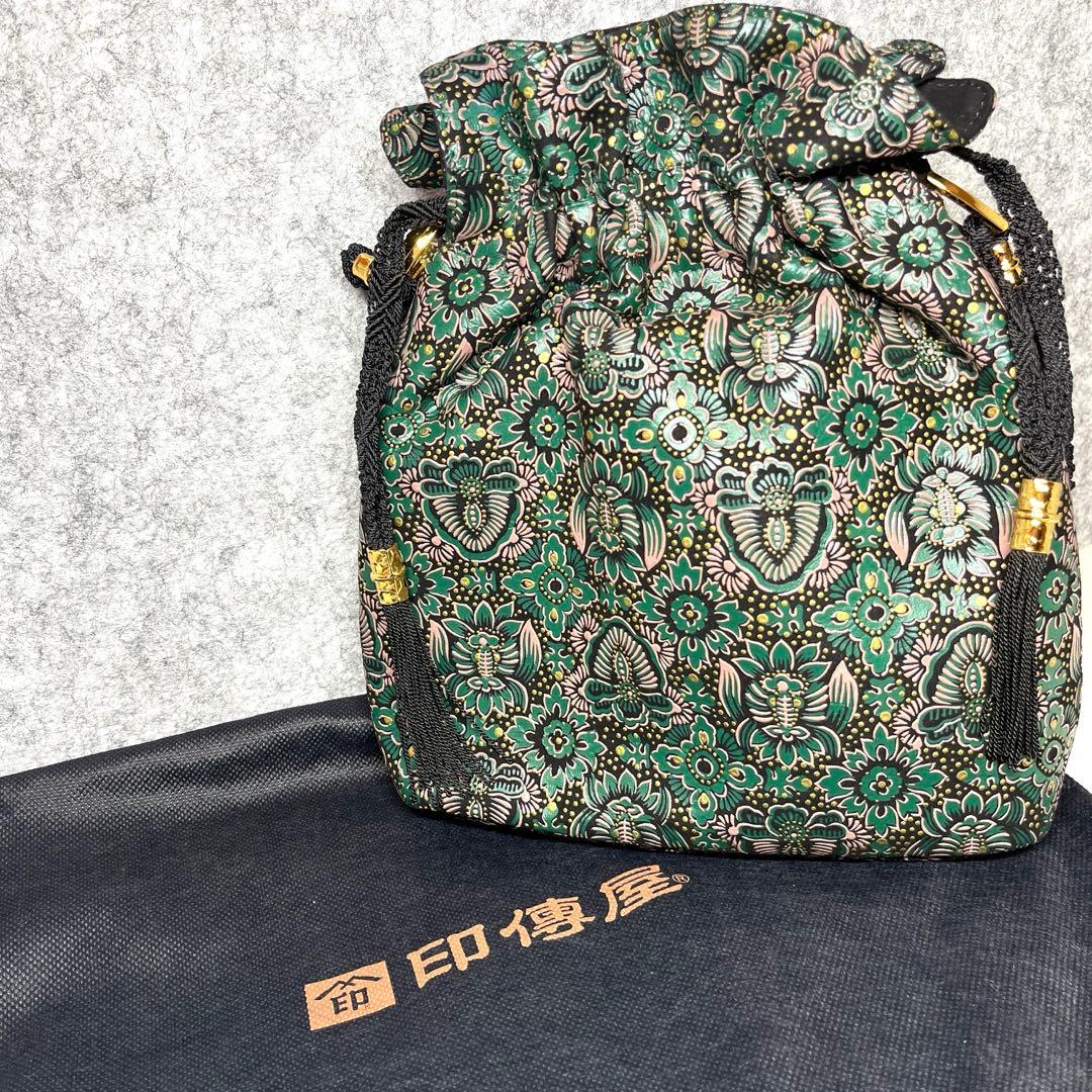 【美品】印傳屋　インデンヤ　巾着バッグ　ポーチ