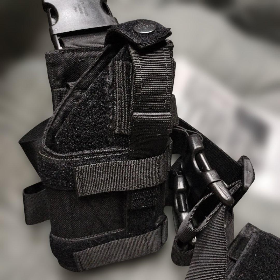 【サバゲ】ONE TIGRIS③点 ブラック レッグホルスター マガジンホルダー